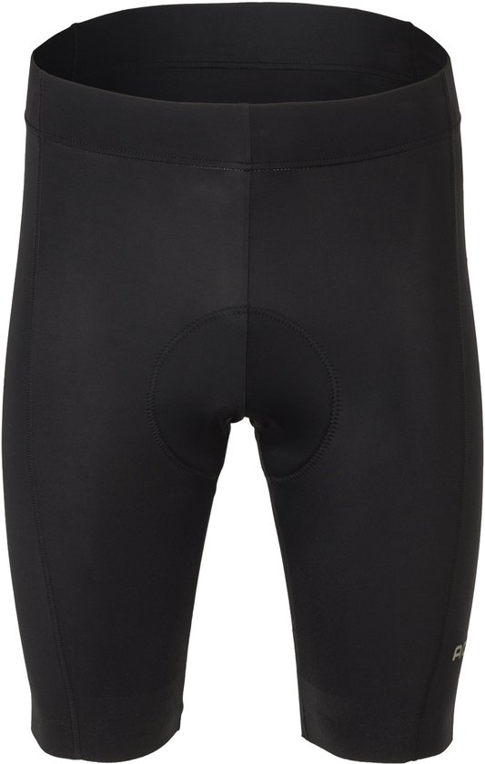 Cuissard de cyclisme noir avec logo AGU sur la jambe gauche.
