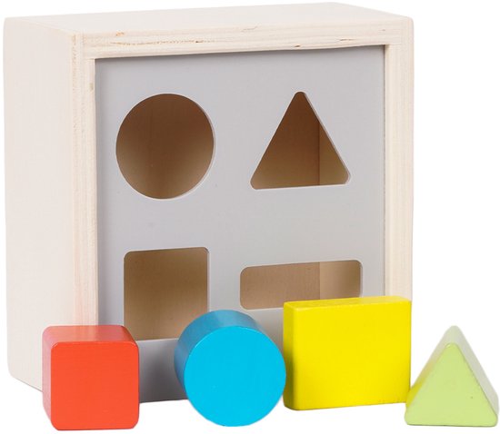 Speelgoedtopdeals - Houten Vormenstoof - Puzzelbox - Kleurrijk
