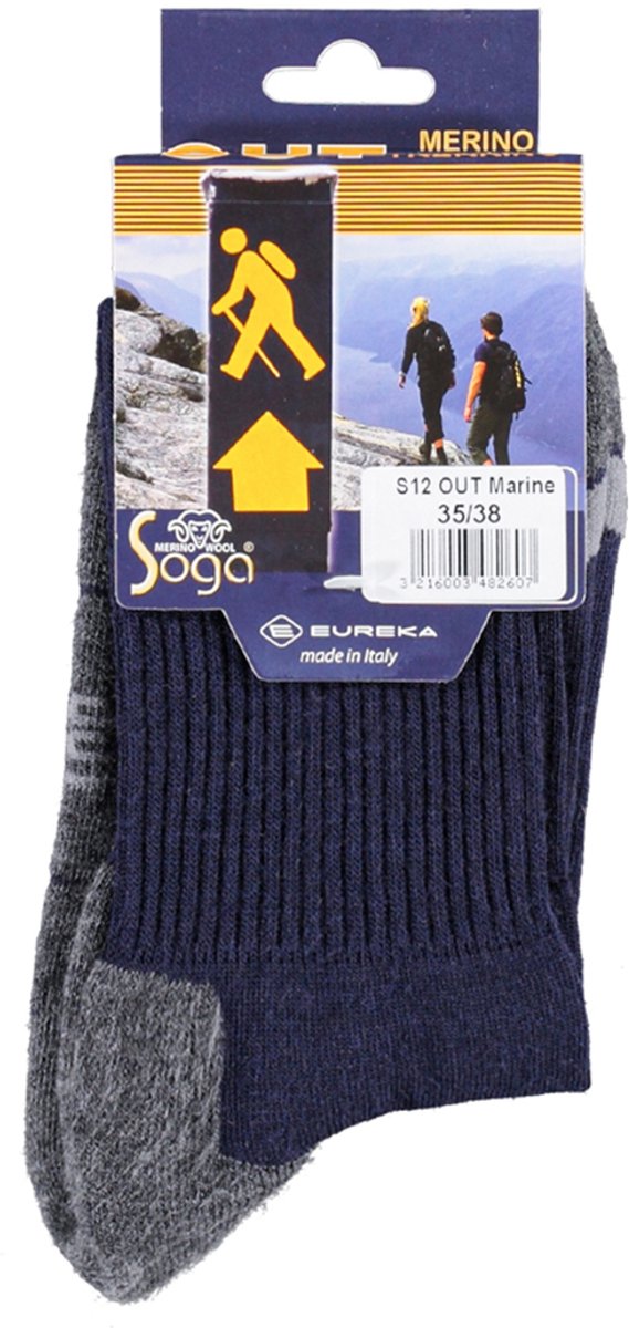 Soga 2-Pack Quarter Wandelsokken Versterkte Duurzaamheid Heren Dames marine 43-45 S12 Blauw