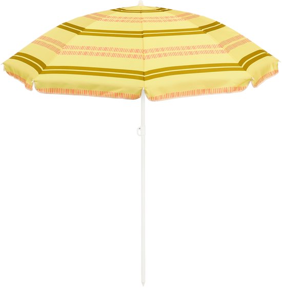 Mica Decorations Parasol streep l.bruin - h180xd160cm
