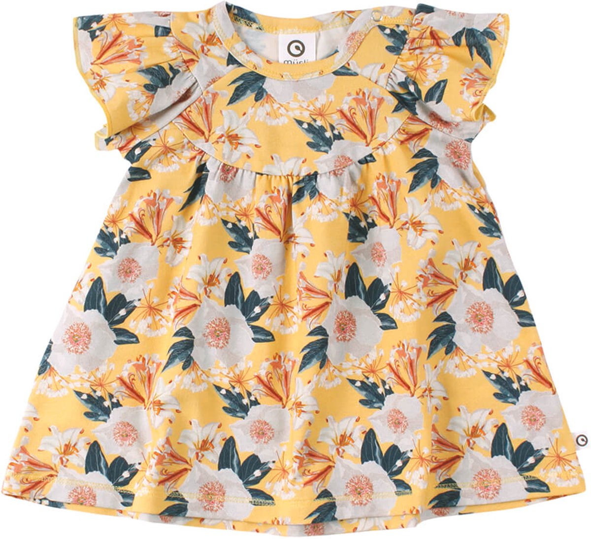 Müsli Bloom Gather Dress - Jurk - Baby - Geel - Meisje - Maat: 86