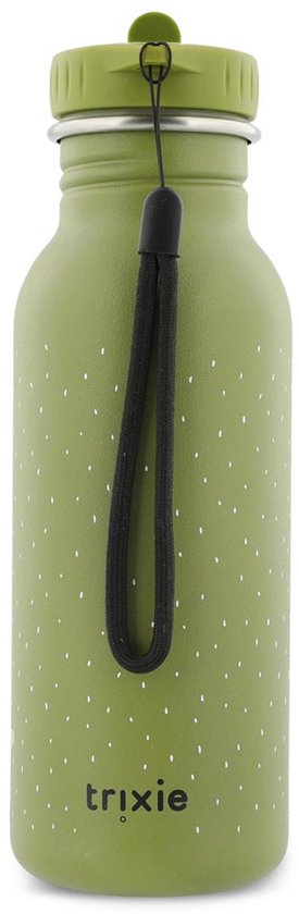 Trixie Drinkfles - Mr. Dino - RVS Waterfles voor kinderen - 500ml - Lekvrije Fles - Groen