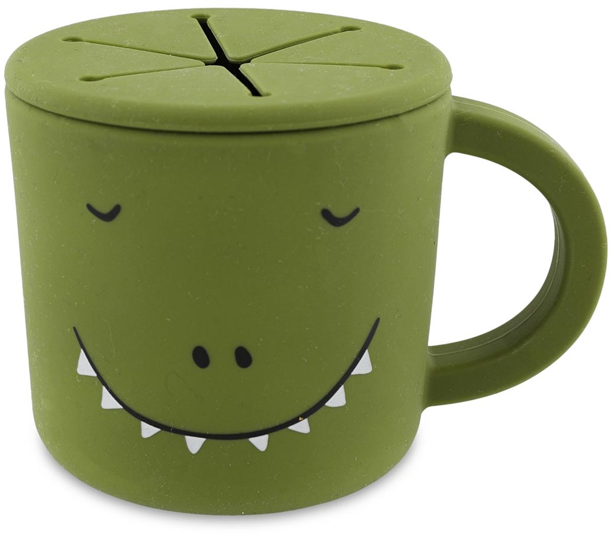 Goedkoopste Trixie Snackbeker - Mr. Dino - Snack Cup - Kinderservies - Voor baby's vanaf 4 maanden - van Siliconen - Geschikt voor de Vaatwasser