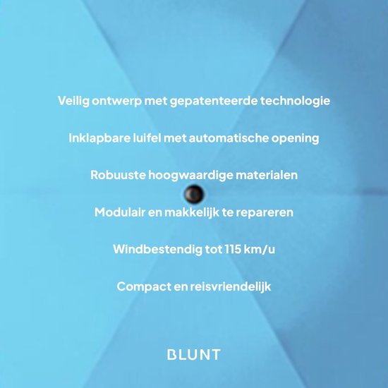BLUNT Executive - Paraplu en Stormparaplu - Winddicht tot 115 km/u - Automatisch Open - Lichtgewicht en Duurzaam - Ø 138 cm - Blauw