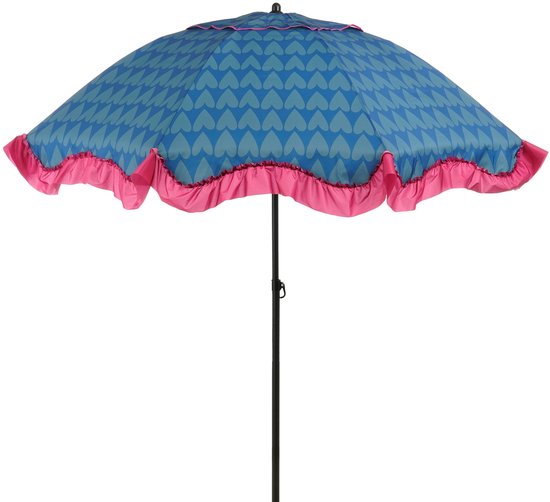 Mica Decorations Parasol hart blauw - h238xd220cm