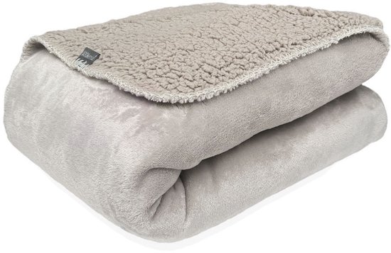 HOOMstyle Lotus Plaid - Superzacht fleece deken - Teddy dubbeldik - Bedsprei - 130 x 170 cm - Zand