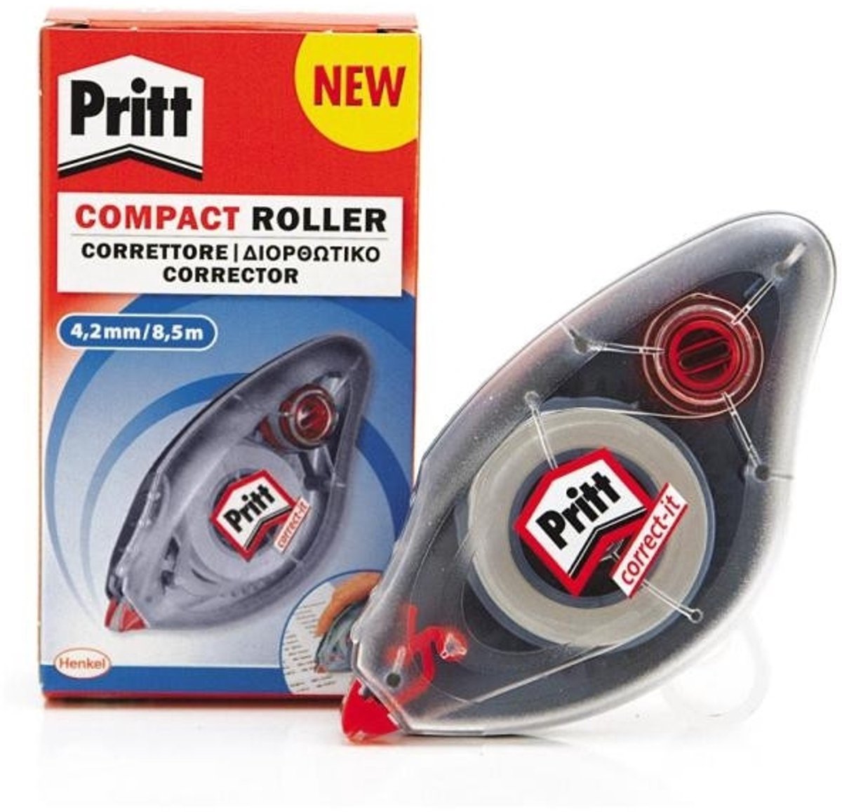 Pritt Compact Roller 4.2 mm x 8.5 m. (conf.10) correctie film/tape 8,5 m Transparant 10 stuk(s)