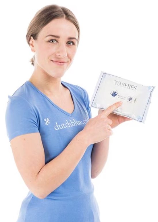 Dutchblue® | 40 débarbouillettes humides "WASHIES" à Aloë Vera & Vitamine E | laver sans eau | débarbouillettes jetables humides