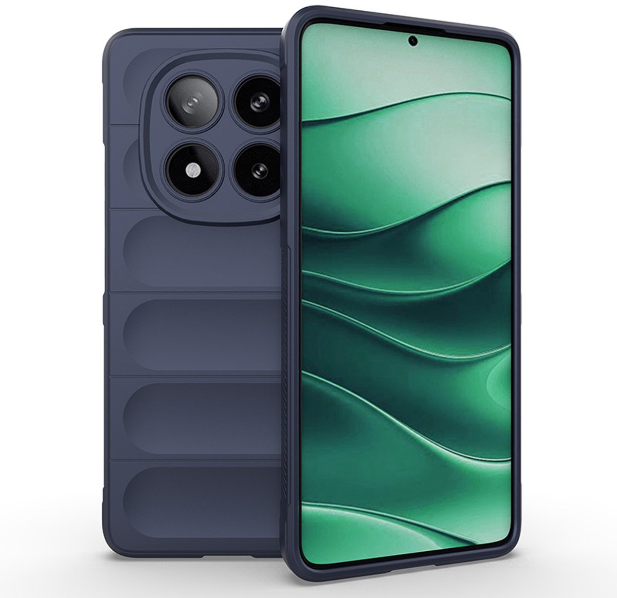 MobyDefend Hoesje - Geschikt voor Xiaomi Redmi Note 14 Pro 5G - TPU Gripcase - Blauw