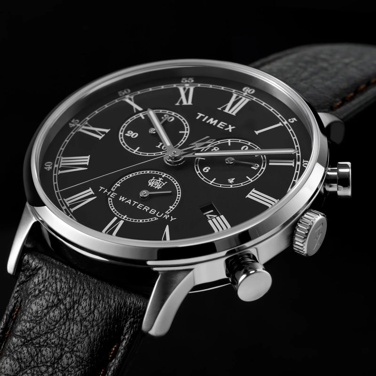 Timex Waterbury Classic TW2U88300 Horloge - Leer - Zwart - Ø 40 mm