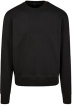 Build Your Brand - Premium Oversized Crewneck Sweater - Black maat XL