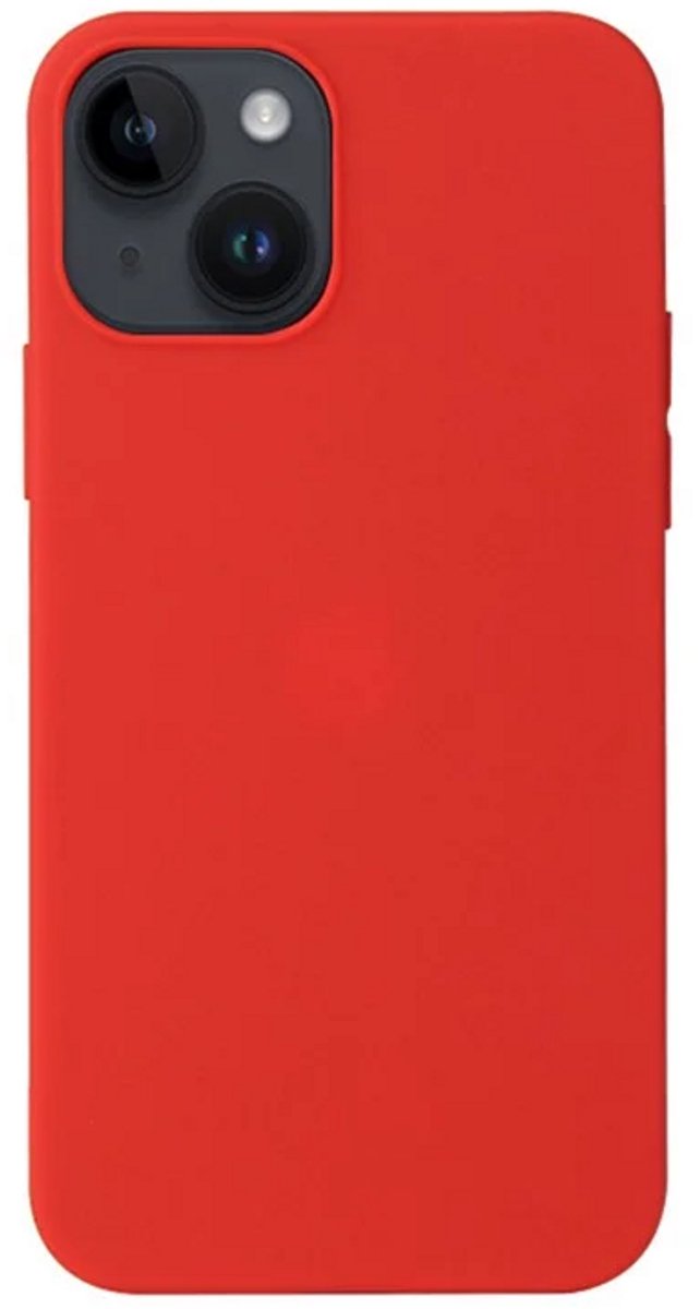 Cityhoesje - iPhone 15 Plus - Soft TPU Backcase - Matte Finish Coating Anti-Scratch – Rood