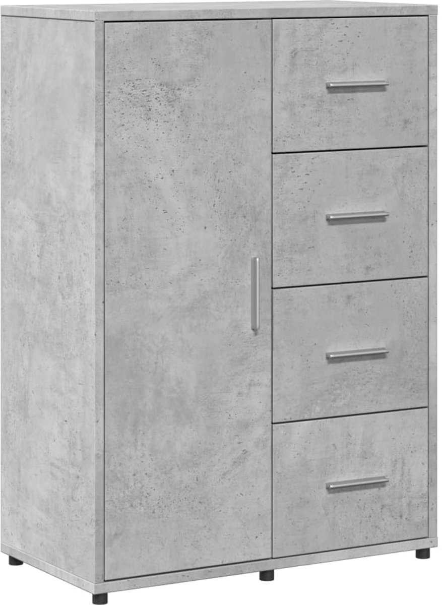 vidaXL Tv Meubel - Dressoir - Dressoir 60x31x84 cm bewerkt hout betongrijs - Houten Dressoir - Grijze Dressoir - Opbergkast