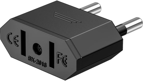 Adaptateur de voyage US/USA-UE – Adaptateur de prise US vers UE | Connexion facile pour appareils américains en Europe - Zwart