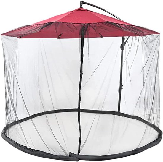 Klamboe voor parasols, outdoor paraplu muggennet met ritssluiting voor