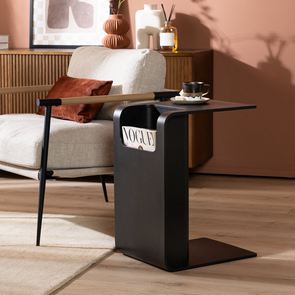 Bronx71® Scandinavische bijzettafel/salontafel Isla zwart