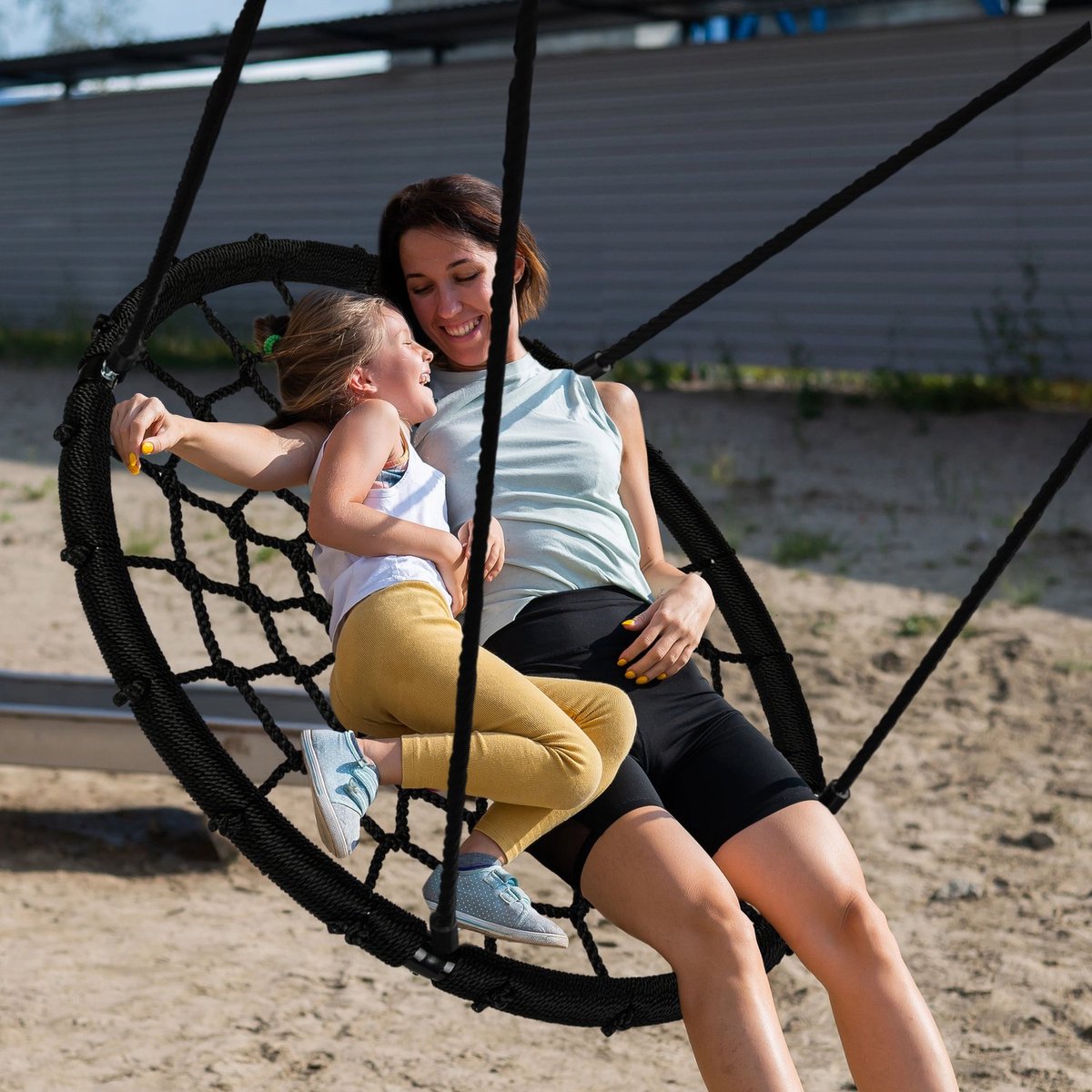 Luverno® Nestschommel XXL - tot 150 kg - Schommel, Kinderschommel, Netschommel, Hangende Schommel, Plaatschommel - Tuin, Terras, Balkon, Veranda — afbeelding 4