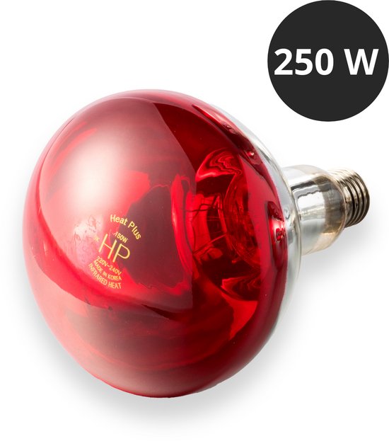 GlowUp 250W Warmtelampen Set - 1x Infrarood Rood Licht Lamp 1x Daglicht Lamp, E27 Warmtelampen voor Pluimvee Warmtelampen, Kuikens, Pups, Biggen, Lammeren, Kittens, Reptielen