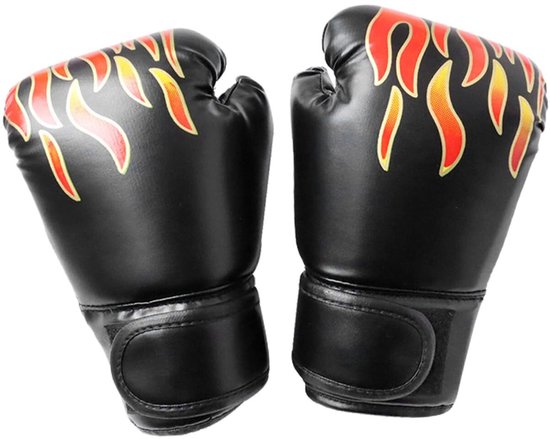 1 paire de gants de boxe - absorption des chocs ergonomique - doux - respirant - gants de boxe d'entraînement sûrs - Gants de boxe Kinder, gants de boxe Sanda pour l'entraînement de combat, gants d'entraînement Taekwondo (Zwart)