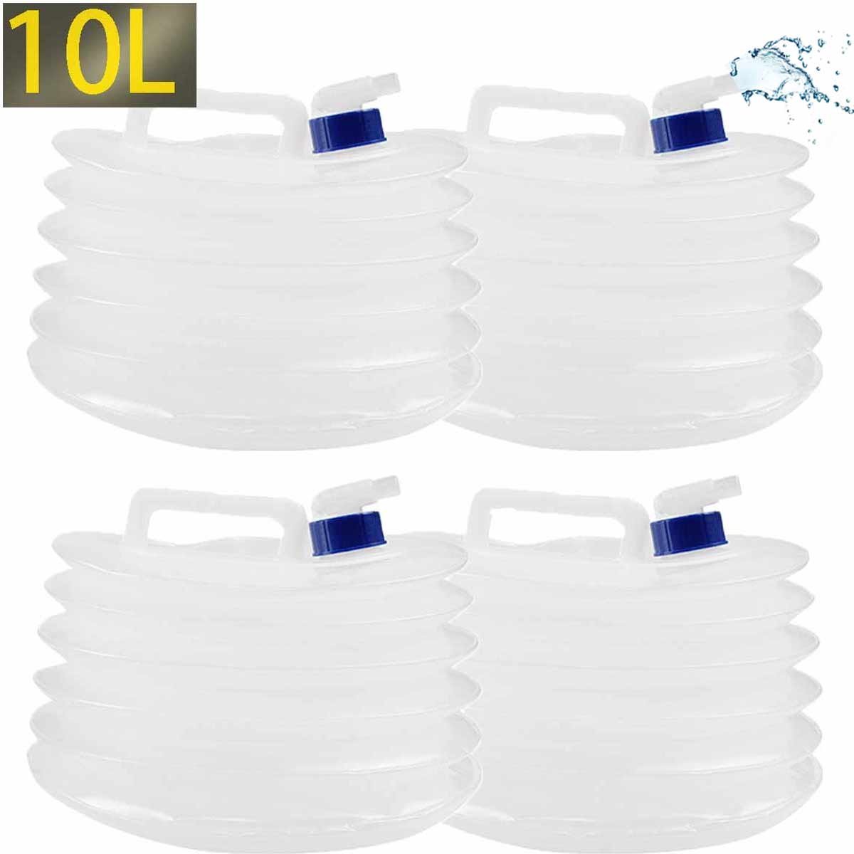 Meedeer 10L Jerrycan-Opvouwbare jerrycan set van 4-BPA-vrij-Watertank-Watercontainer-Met Tapkraantje-Lichtgewicht en Draagbaar-Voor Outdoors Hiking Backpack-Emergency-Campings
