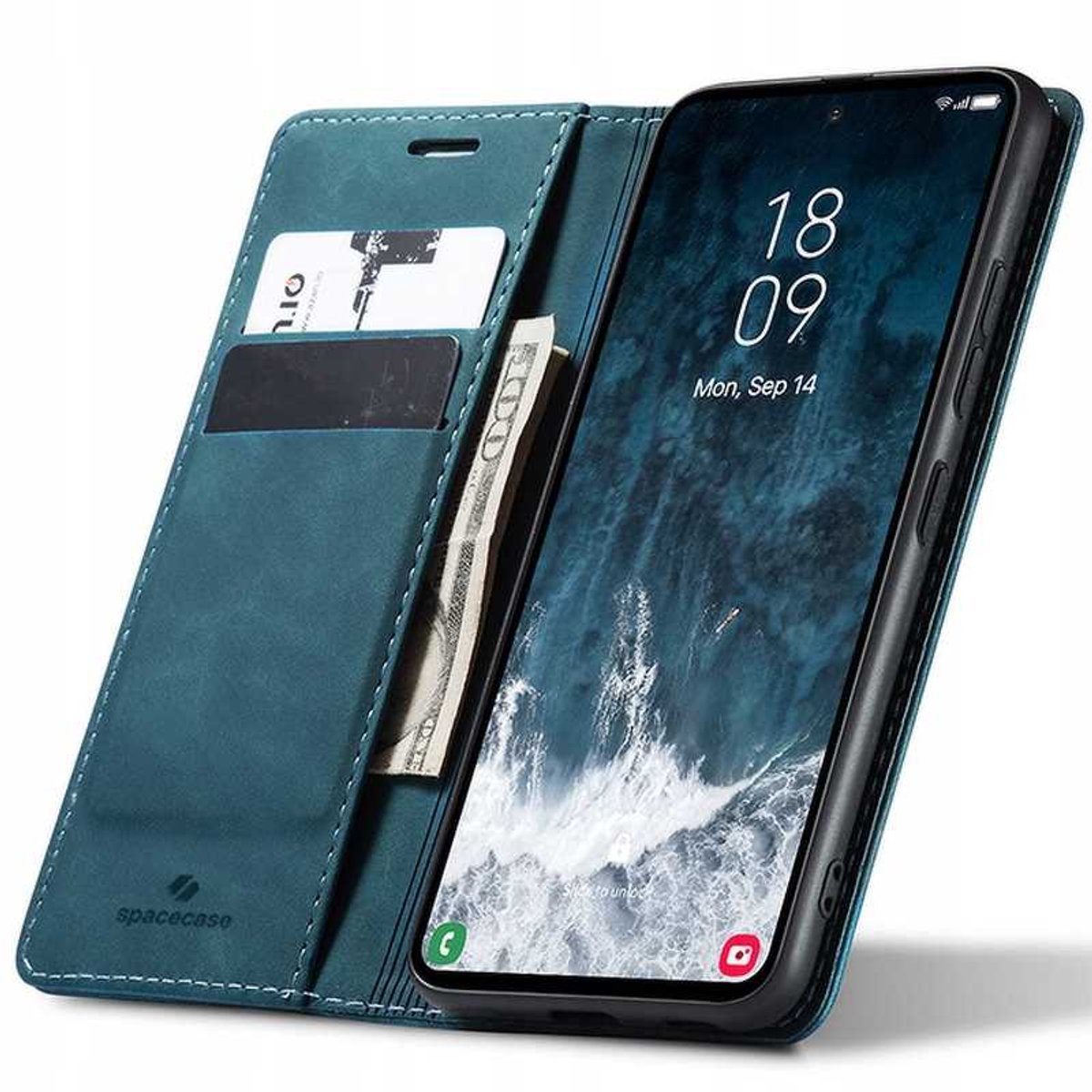 Spacecase Case Wallet Cover Voor Samsung Galaxy S23 Fe Blauw