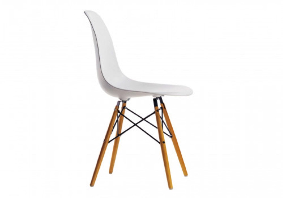 Eames DSW chair, white - maple