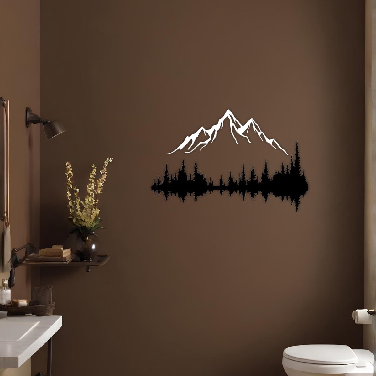 My Ninki ® Unieke Metalen Muurkunst met Berg- en Bosontwerp voor Moderne Interieurs en Tuinen