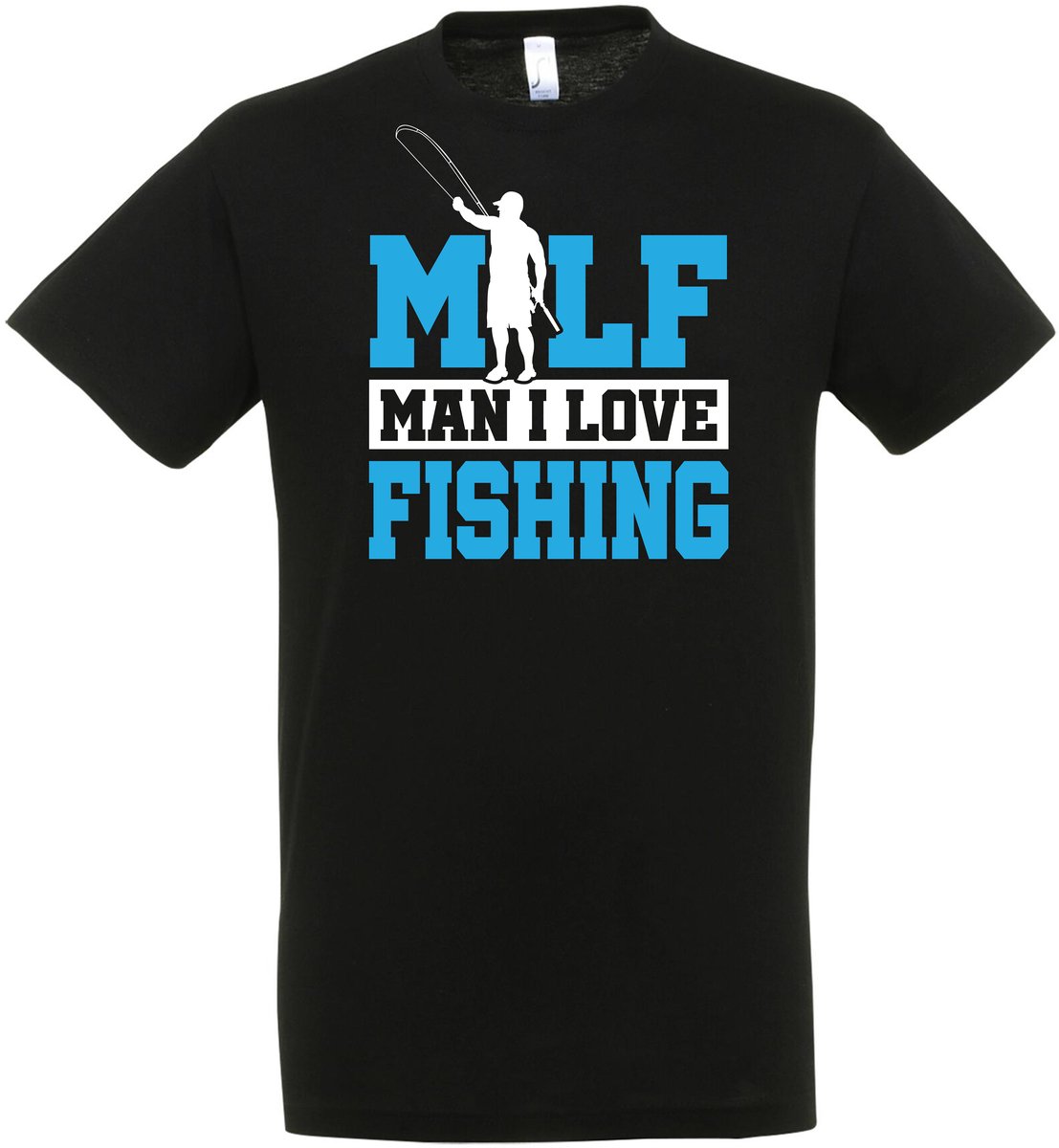 MILF Man In Love Fishing T-shirt - Vis Hobby Cadeau T-shirt - Vissen - Vis T-shirt - Grappig Cadeau - Dames - Heren - Unisex - Tshirt Hengelsport - visspullen - Zwart - Fishing - Hobby - Maat L