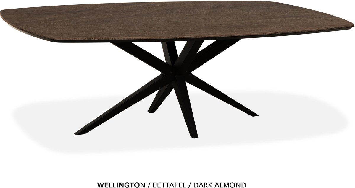 Maxfurn Deens ovale eettafel 160x92cm met verjongde rand | Zeer krasvast | Kleur: Dark almond