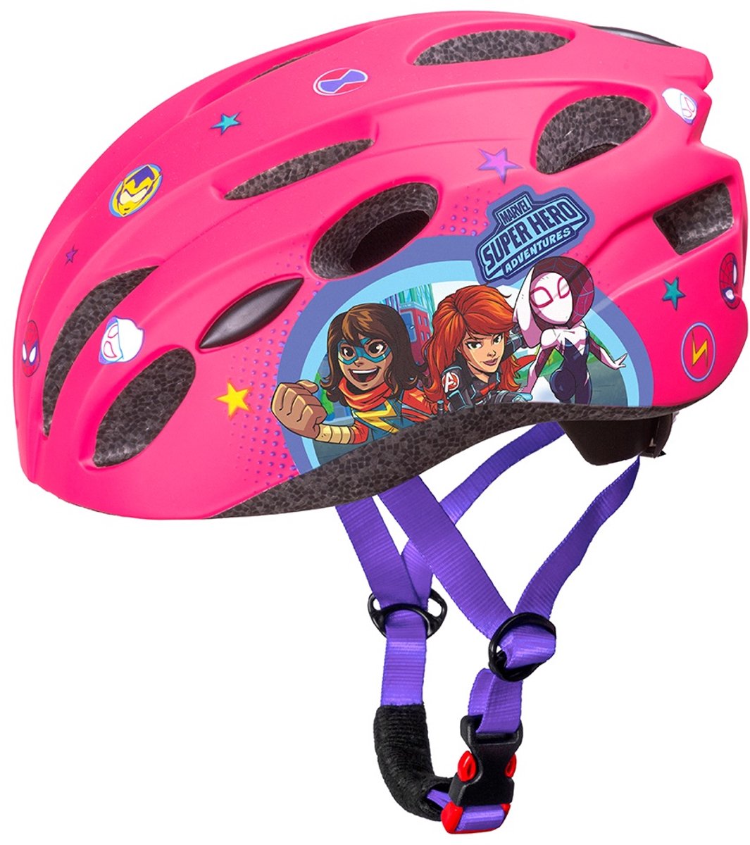 Kinderhelm Meisjes Fietshelm Marvel Helden Roze 52-56 cm Kinderfietshelm