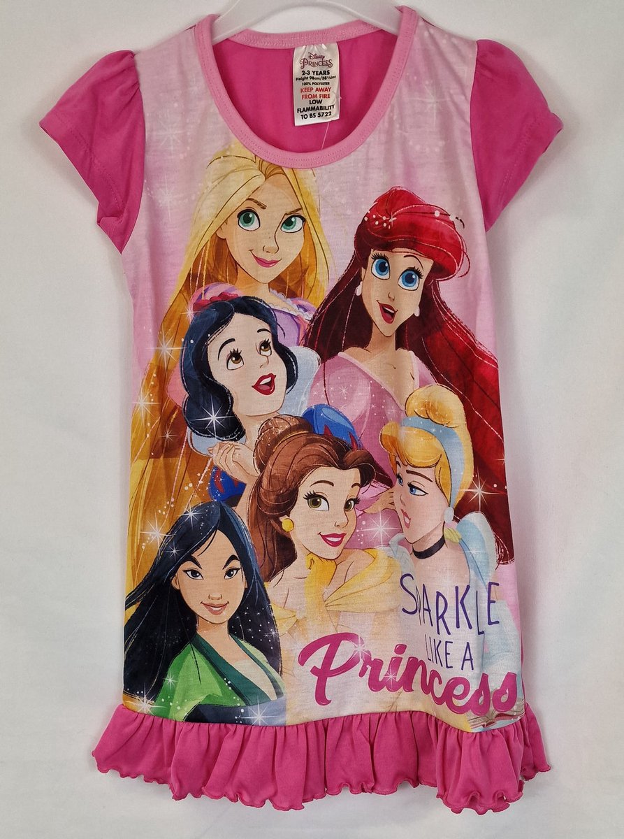 Disney Princess - Nachtjapon - Roze - Prinsessen - Pyjama - Nachthemd