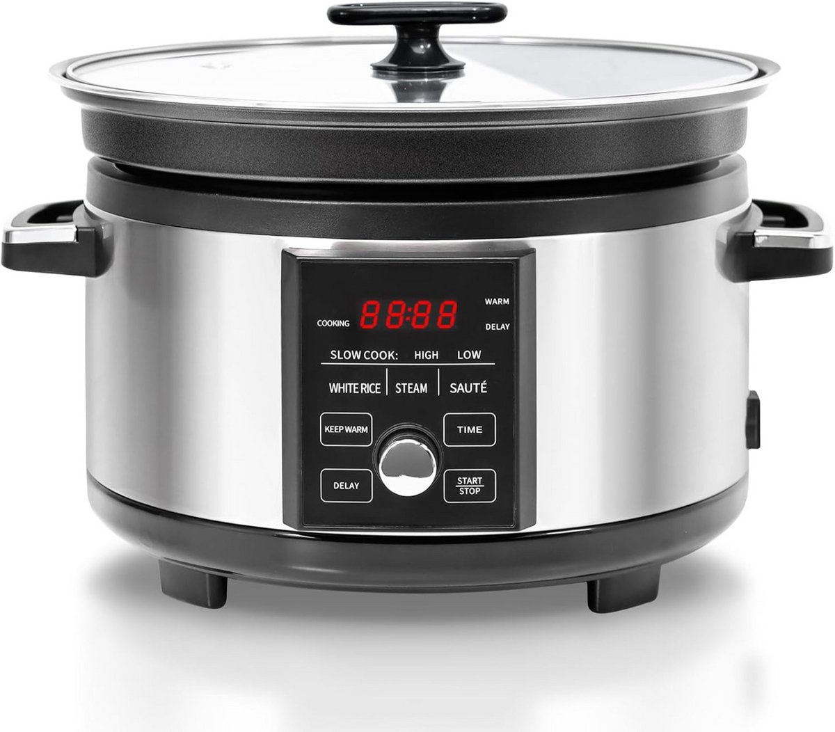 ApexArte® Slowcooker met Timer - Keramische Binnenpan - Hotpot - Roestvrij Staal
