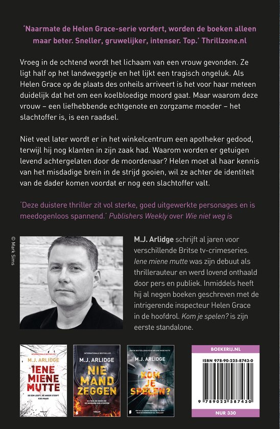 Boekomslag met portret van een man en titels "IENE MIENE MUTTE", "NIE MAND ZEGGN" en "KIJK JE SPELLN?"