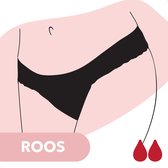Bamboozy Menstruatie Ondergoed 4-laags String Thong Zwart Period Underwear Menstrueren Incontinentie Zero Waste Roos