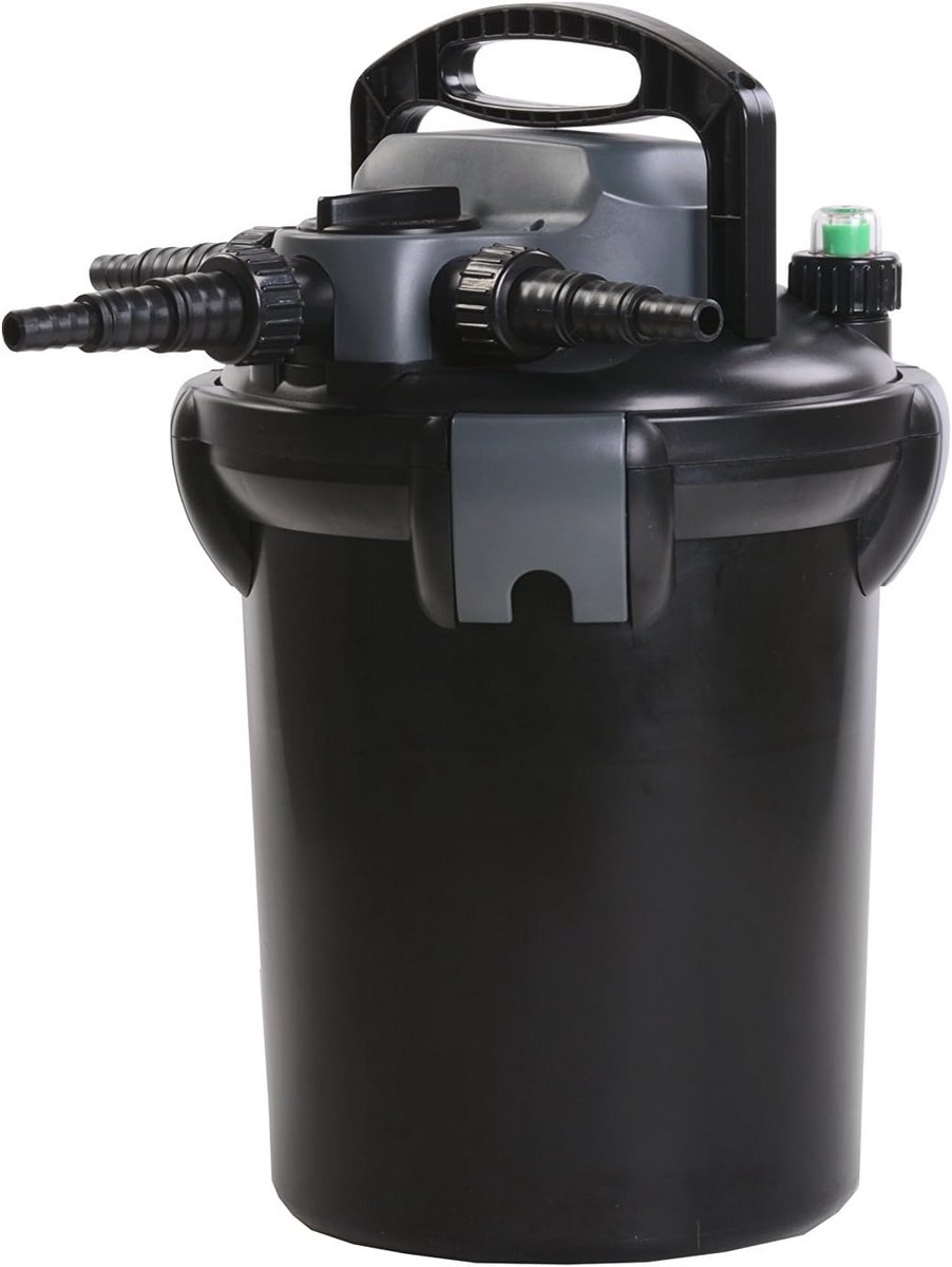 Drukfilter voor vijvers tot 4 m³ met UV-C lamp en terugspoelfunctie