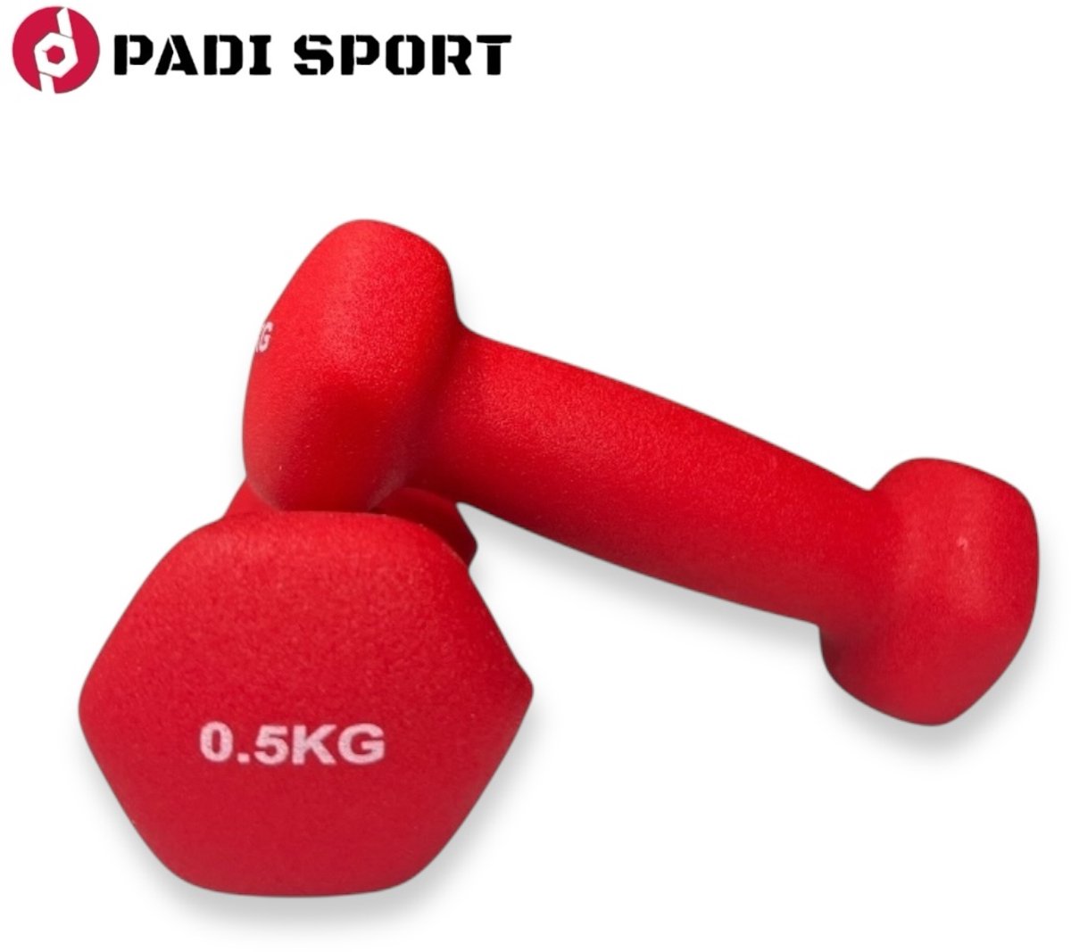Padisport - Dumbells 0.5 Kg - Halter - Gewichten Set Halters - Gewichten 0.5 Kg - Rood - Gewichten - Dumbells - Halters - Gewichtjes 0.5 Kg