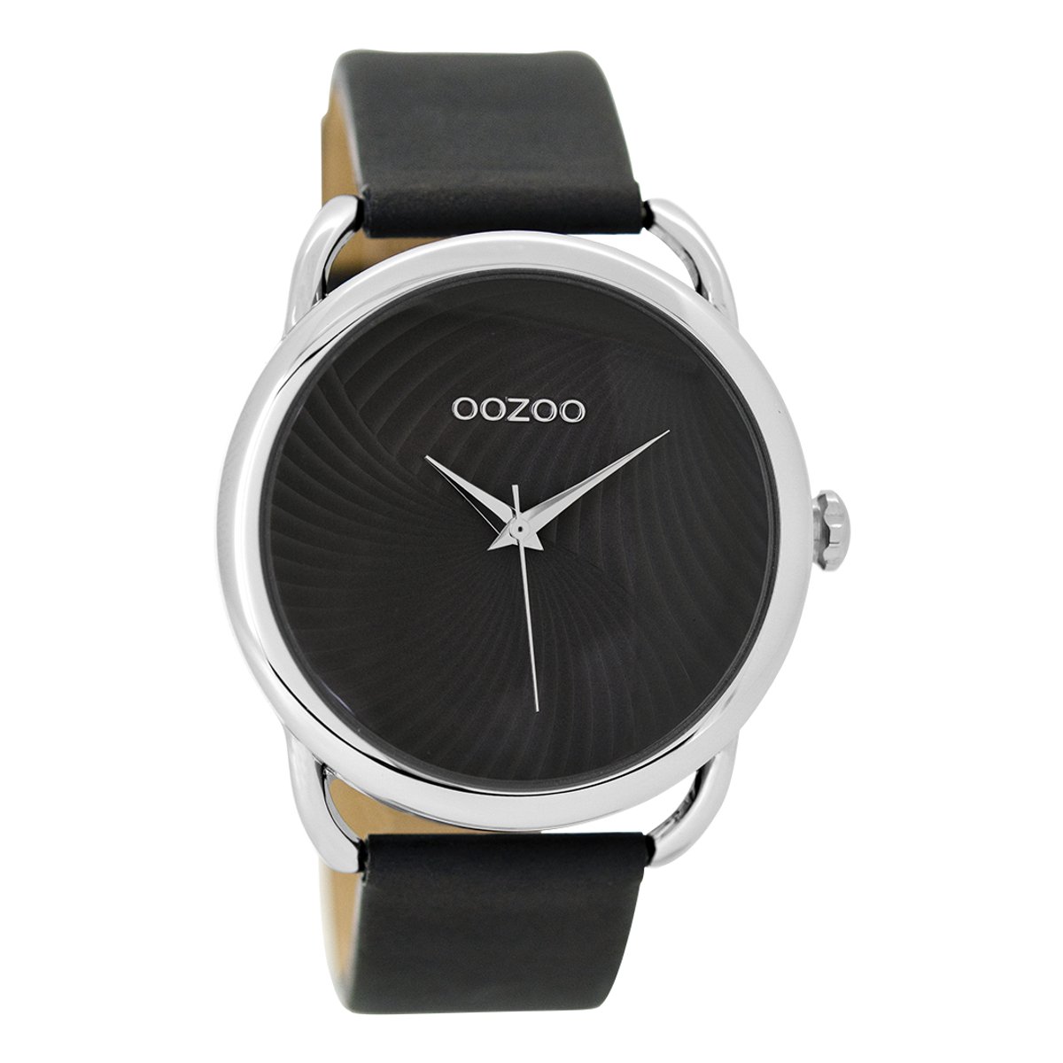 OOZOO Timepieces - Zilverkleurige horloge met olifant grijze leren band - C9163