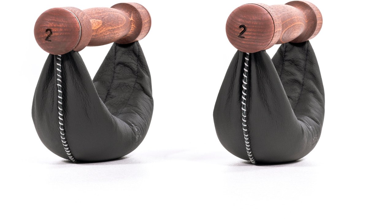 NOHRD Swing Dumbbells Club Sport 6kg – Echt Leren Gewichten met Notenhouten Handgrepen – Set voor Functionele Krachttraining