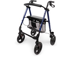 Parvum Nova Rollator - Lichtgewicht (6,9kg) en opvouwbaar - Incl. stokhouder, zachte zitting & rugleuning - Blauw