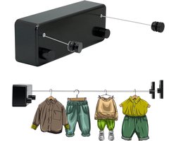 Waslijn uittrekbaar - 10 meter draagbare campingwaslijn - outdoor reizen/antislip waslijn voor kamperen/ wandelen/hotel/tuin/balkon - Roze