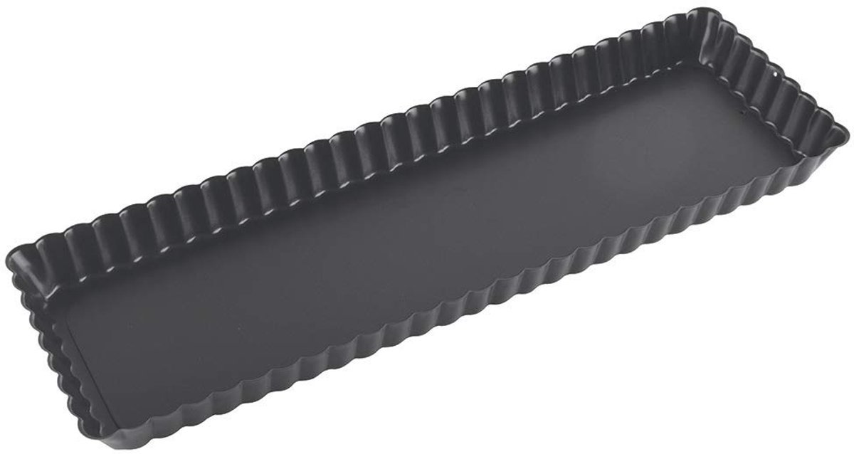My Ninki ® Rechthoekige Taartvorm van 35 x 11 cm, Zwarte Metaalstructuur