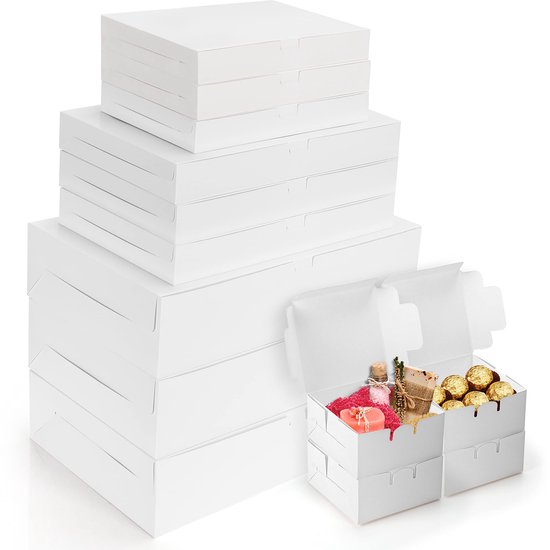Belle Vous Lot de 13 Coffrets Cadeaux Hobby Witte 4 Tailles Assorties - Présentations Faciles à Assembler Coffret Cadeaux avec Couvercle - Fêtes, Anniversaires, Mariages, Vacances