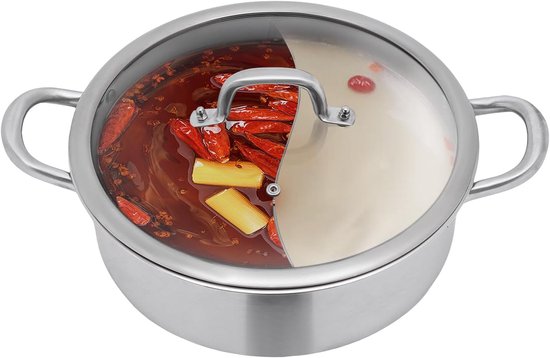 Elektrische Hotpots, 1200W Grill en Hotpot Dubbele Pot 2 in 1 - Elektronische fonduepan met 2