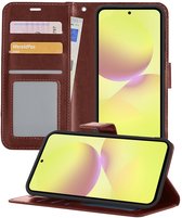 Hoesje - Met Pasjeshouder - Geschikt voor Samsung Galaxy A36 - Luxe Bookcase Portemonee - Flip Case - Kunstleer Book Case - Flipcase - Book Cover - Walletcase - Portemonneehoes - Telefoonhoesjes - Bruin