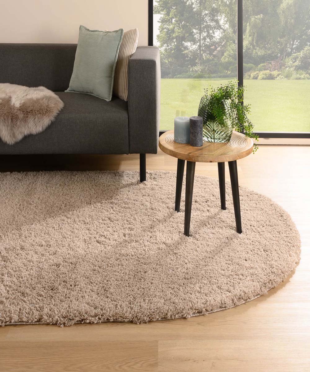Vloerkleed ovaal hoogpolig - Cozy Shaggy beige 240x340