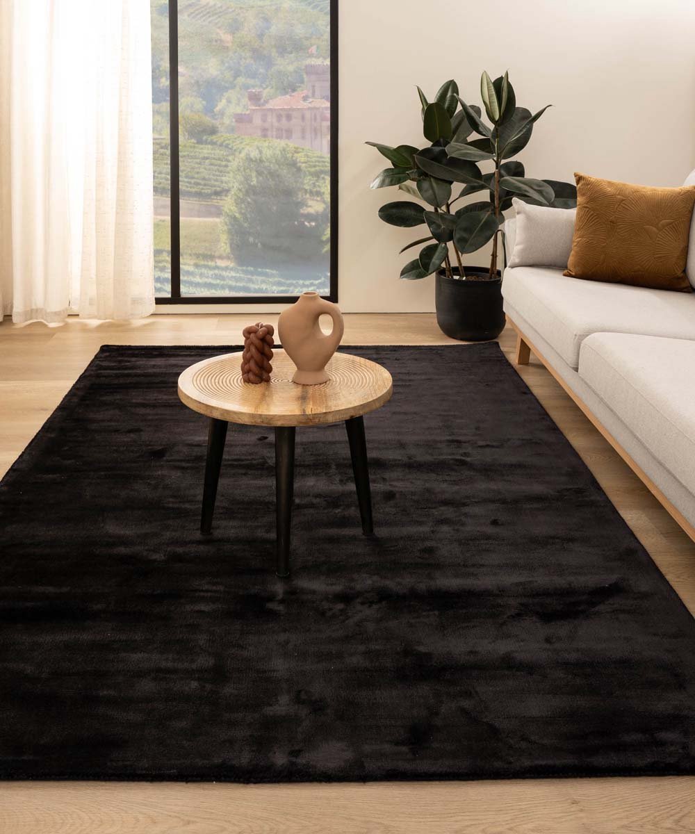 Viscose vloerkleed - Pearl zwart 120x170 cm