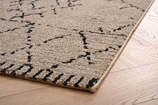 Tapis berbère Beni Ouarain Sufian - gris/noir 200x300 cm