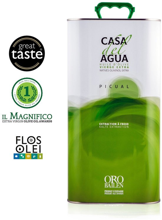 Casa del Agua - Extra Vierge Olijfolie - 100% Picual Olijven- 5 Liter Blik - Koudgeperst - Lage Zuurheid - Rijk aan Polyfenolen
