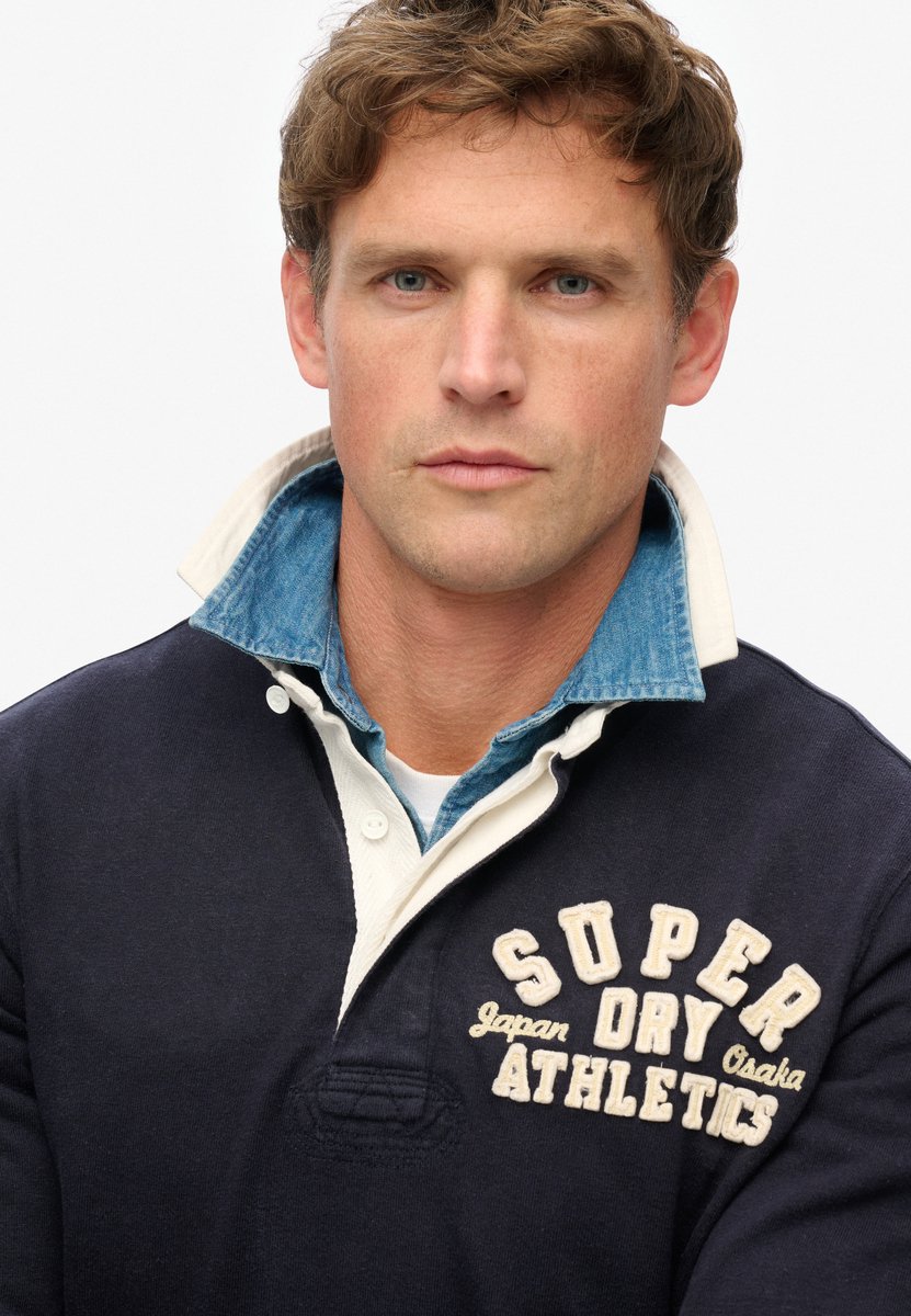 Superdry Vintage Athletic Rugby Shirt Heren Tops Marineblauw