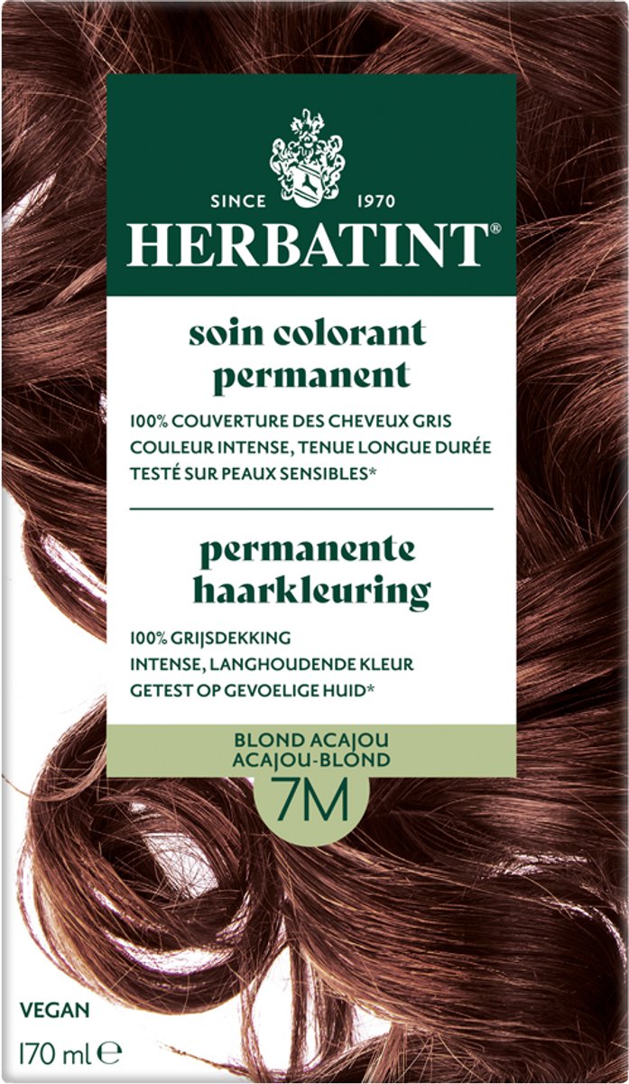 Herbatint 7M Acajou Blond – permanente vegan haarkleuring – Met 8 plantenextracten – 170 ml
